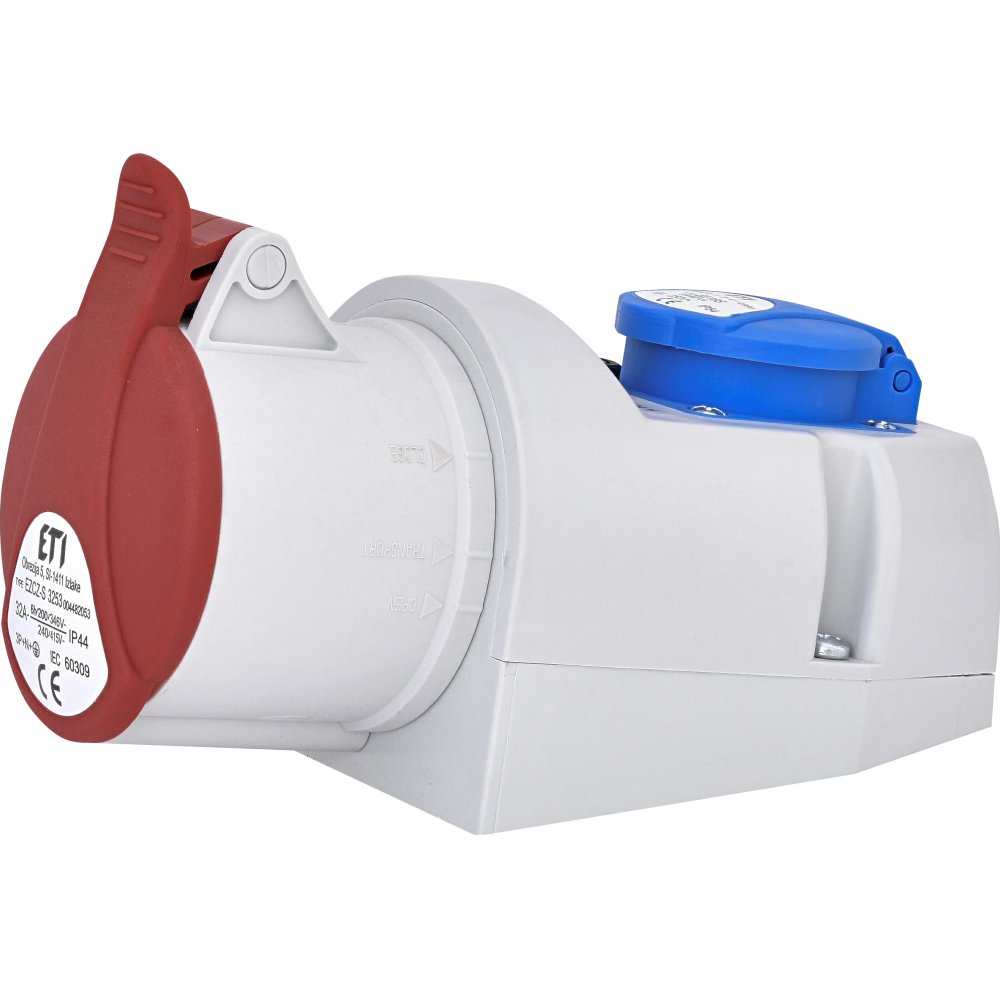 Фото Розетка комбінована (силовий роз`єм) EZCZ-S-3253  IP44 (32A, 400V/230V, 3P+N+PE / EE 16S Schuko)